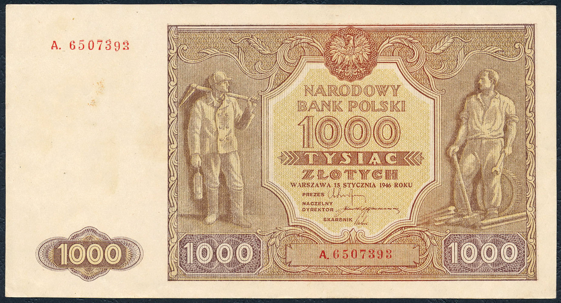 1.000 złotych 1946, seria A - RZADKI